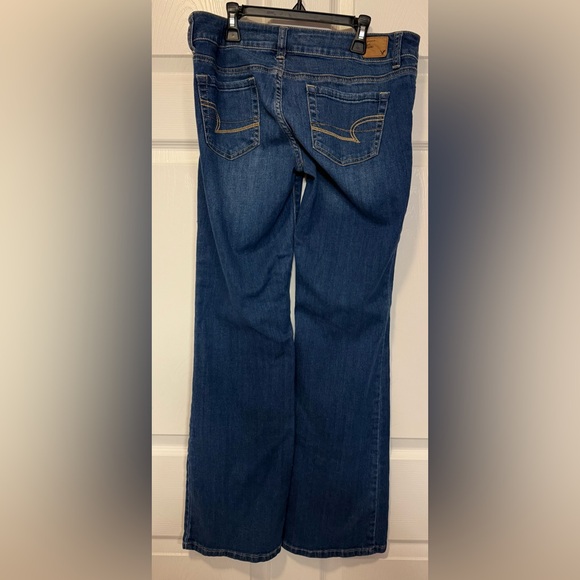 American Eagle Favorite Boyfriend Jeans Size 8 Regular Stretch Dark Wash - Picture 6 of 10